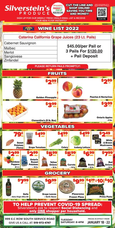 Silverstein's Produce Flyer January 18 to 22