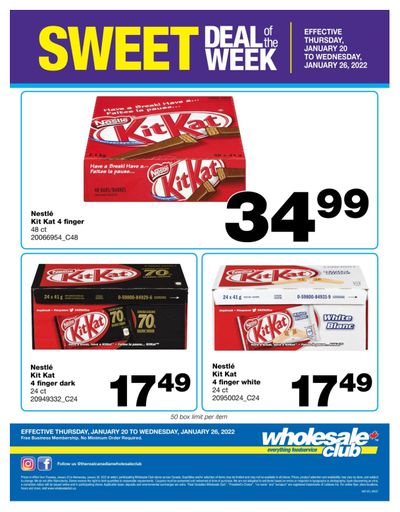 Wholesale Club Sweet Deal of the Week Flyer January 20 to 26