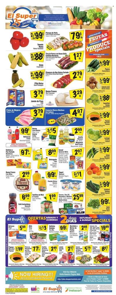 El Super (CA, NM, NV, TX) Weekly Ad Flyer January 19 to January 26