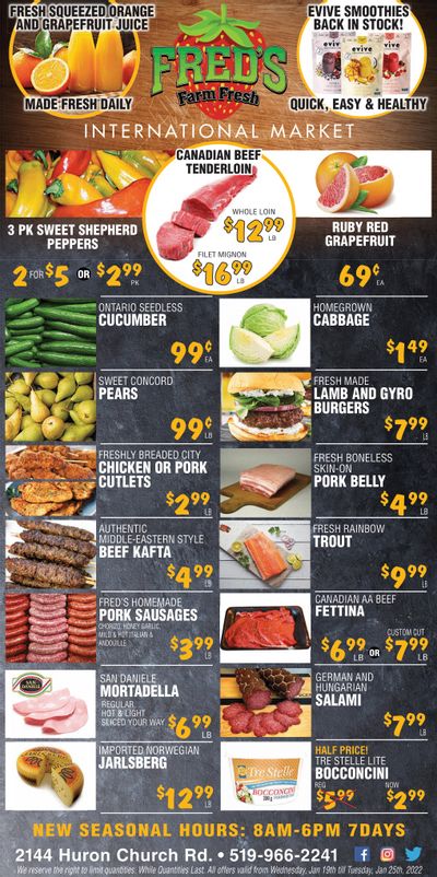 Fred's Farm Fresh Flyer January 19 to 25