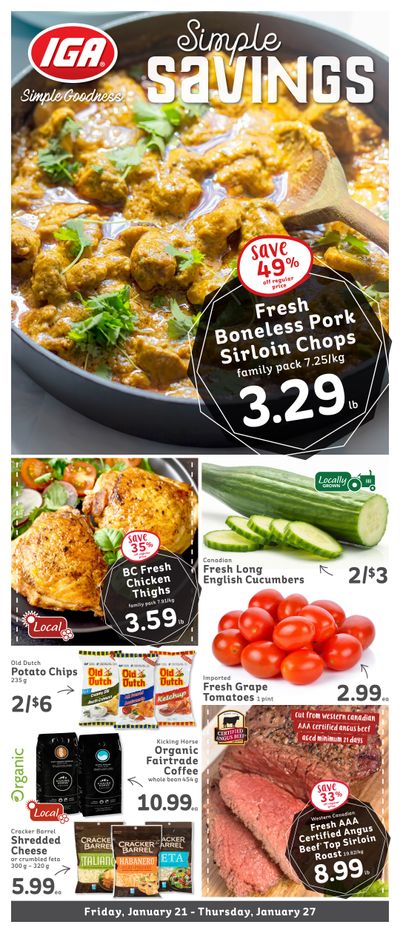 IGA Stores of BC Flyer January 21 to 27