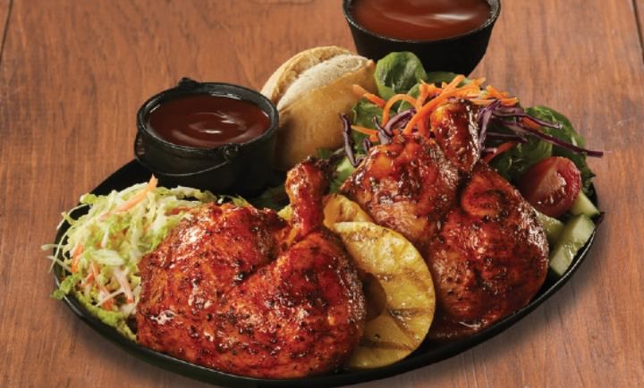 Double Leg Rotisserie Jerk Chicken at Swiss Chalet Double Leg Rotisserie Jerk Chicken at Swiss Chalet