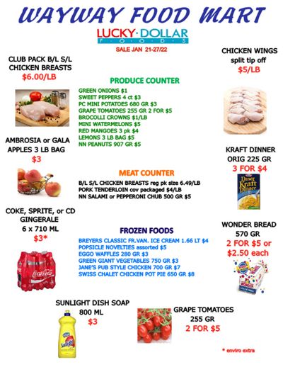 WayWay Food Mart Flyer January 21 to 27