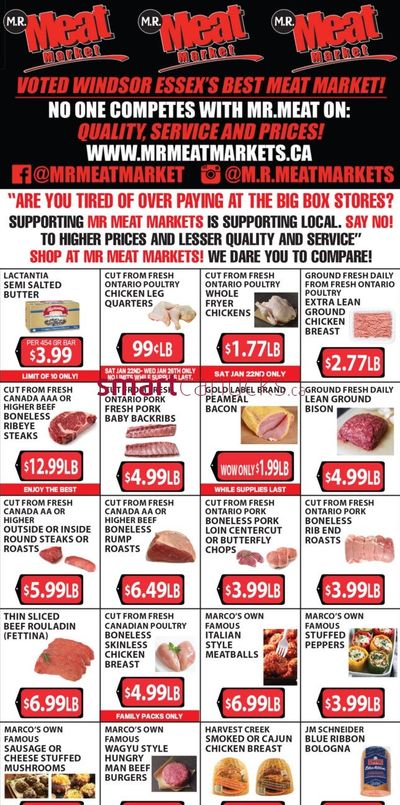 M.R. Meat Market Flyer January 22 to 29