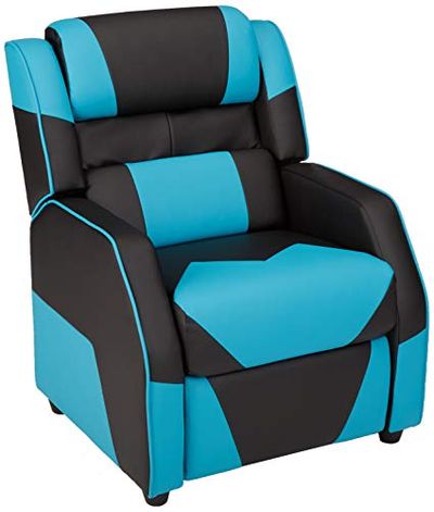 Amazon Basics Kids/Youth Gaming Recliner with Headrest and Back Pillow, 5+ Age Group, Black and Blue $122.14 (Reg $162.38)
