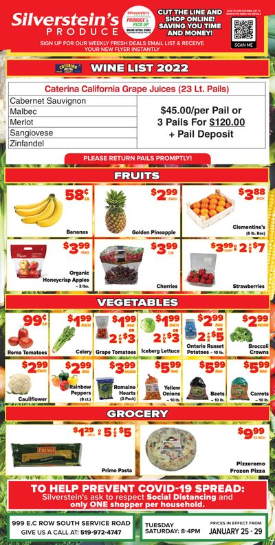 Silverstein's Produce Flyer January 25 to 29