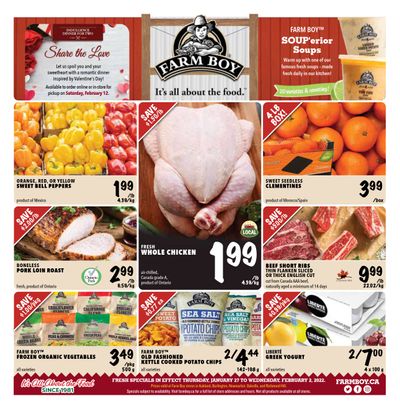 Farm Boy (Aukland, Burlington, Newmarket,  Oakville, Richmond Hill) Flyer January 27 to February 2