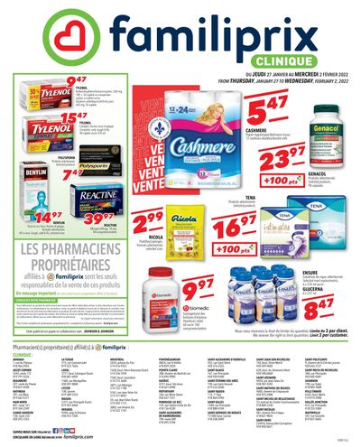 Familiprix Clinique Flyer January 27 to February 2