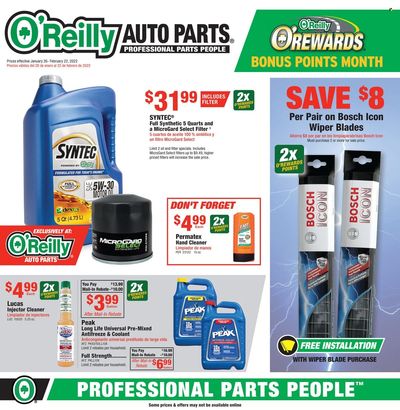O'Reilly Auto Parts Weekly Ad Flyer January 26 to February 2
