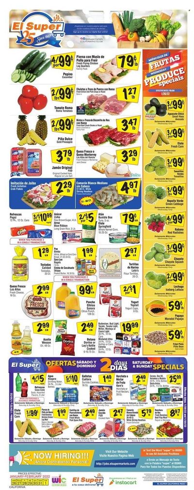 El Super (CA, NM, NV, TX) Weekly Ad Flyer January 26 to February 2