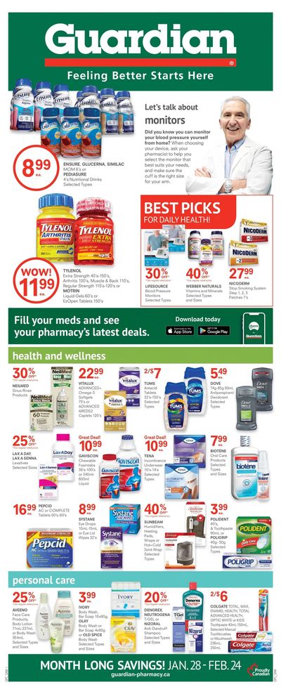 Guardian Pharmacy Monthly Flyer January 28 to February 24