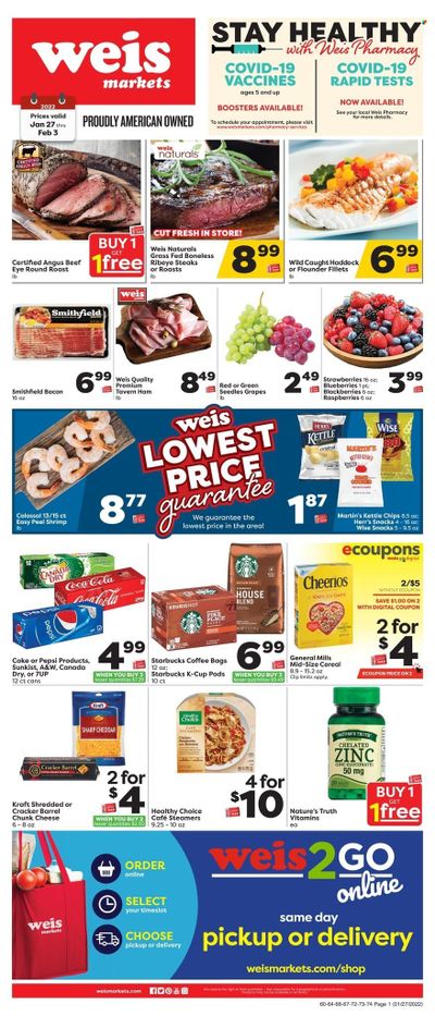 Weis (MD, NY, PA) Weekly Ad Flyer January 27 to February 3