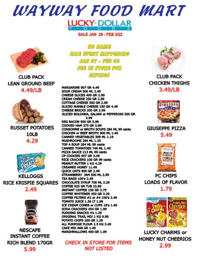 WayWay Food Mart Flyer January 28 to February 3