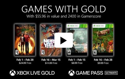 Microsoft Canada Xbox FREE New Games with Gold for February 2022