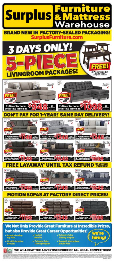 Surplus Furniture & Mattress Warehouse (St. John's) Flyer January 31 to February 6