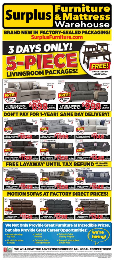 Surplus Furniture & Mattress Warehouse (Saint John) Flyer January 31 to February 6