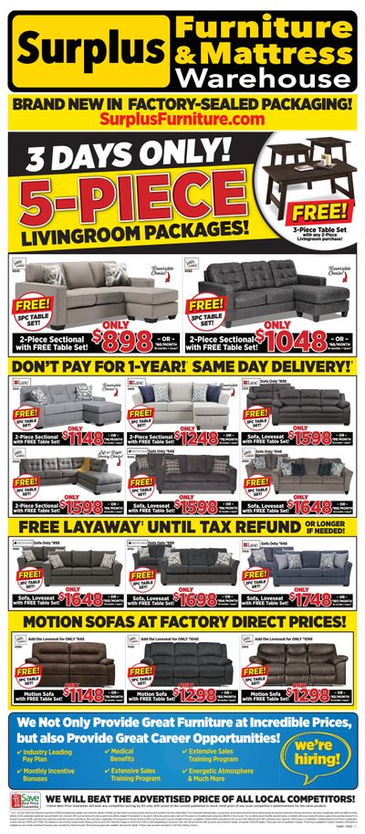 Surplus Furniture & Mattress Warehouse (Calgary) Flyer January 31 to February 6