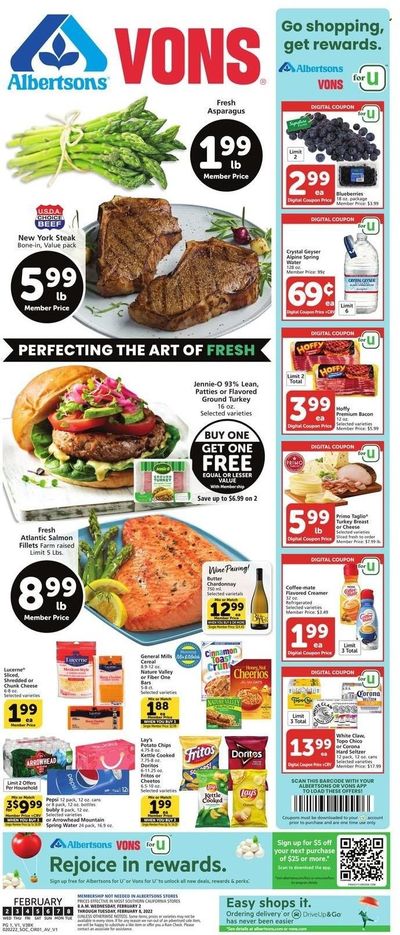 Albertsons (CA, ID, LA, MT, OR, TX, WA) Weekly Ad Flyer February 1 to February 8