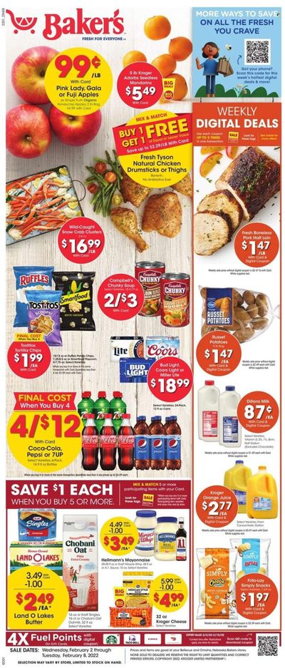 Baker's (NE) Weekly Ad Flyer February 1 to February 8