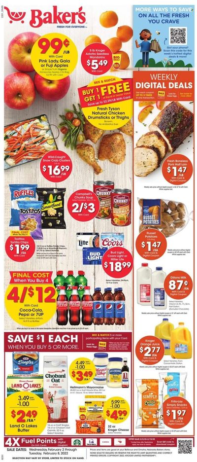 Baker's (NE) Weekly Ad Flyer February 1 to February 8