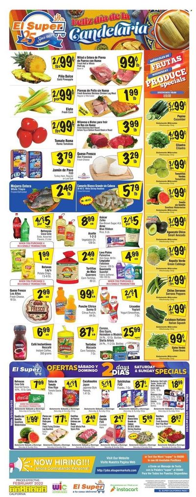 El Super (CA, NM, NV, TX) Weekly Ad Flyer February 2 to February 9