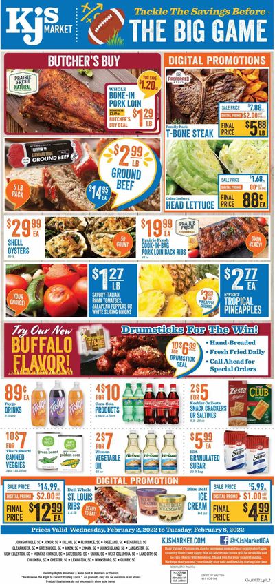 KJ´s Market (GA, SC) Weekly Ad Flyer February 2 to February 9