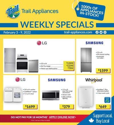 Trail Appliances (AB & SK) Flyer February 3 to 9