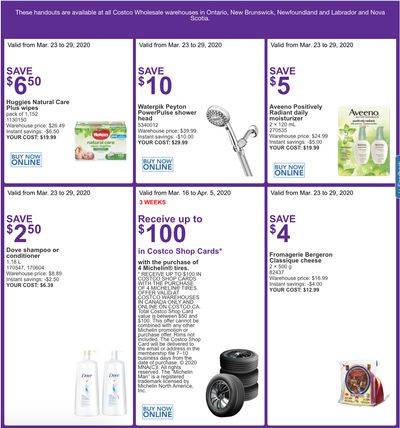 Costco Canada More Savings Weekly Coupons/Flyers for: Ontario, New Brunswick, Newfoundland & Labrador and Nova Scotia, March 23 – 29