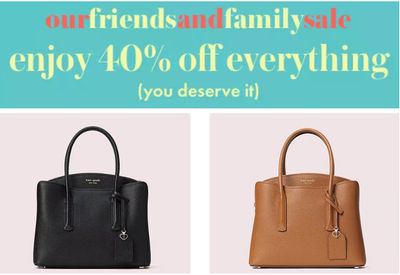 Kate Spade Canada Friends & Family Sale: Save 40% off Everything, with Coupon Code!!