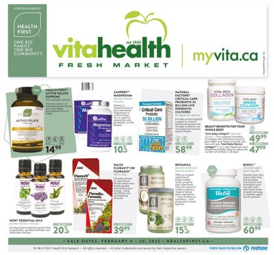 Vita Health Fresh Market Flyer February 4 to 20