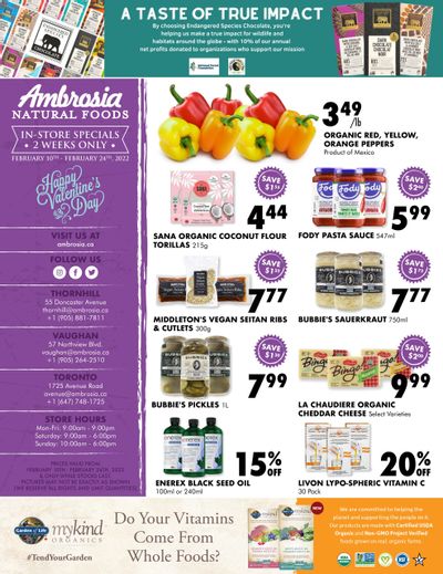 Ambrosia Natural Foods Flyer February 10 to 24