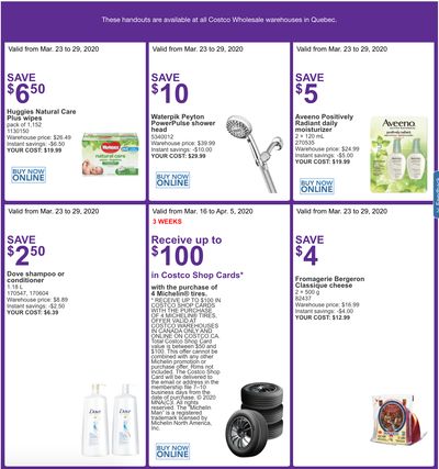 Costco Canada More Savings Weekly Coupons/Flyers for: Quebec, March 23 – 29