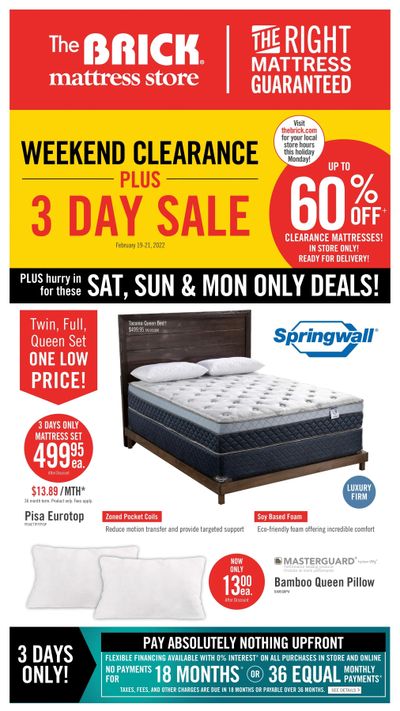The Brick Mattress Store Flyer February 15 to March 2