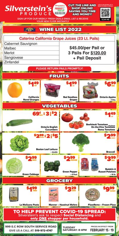 Silverstein's Produce Flyer February 15 to 19
