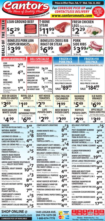 Cantor's Meats Flyer February 17 to 23