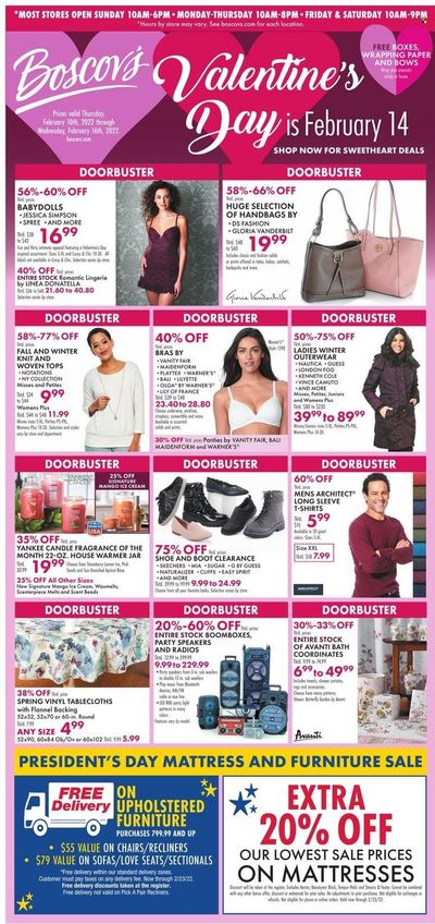 Boscov's (CT, DE, MD, NJ, NY, PA) Weekly Ad Flyer February 17 to February 24