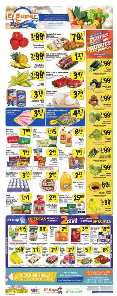 El Super (CA, NM, NV, TX) Weekly Ad Flyer February 17 to February 24