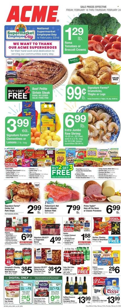 ACME (DE, NJ, NY, PA) Weekly Ad Flyer February 17 to February 24