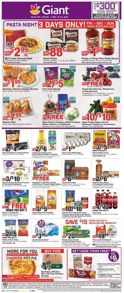 Giant Food (DE, MD, VA) Weekly Ad Flyer February 17 to February 24