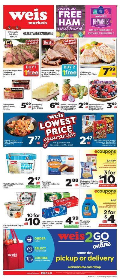 Weis (MD, NY, PA) Weekly Ad Flyer February 17 to February 24