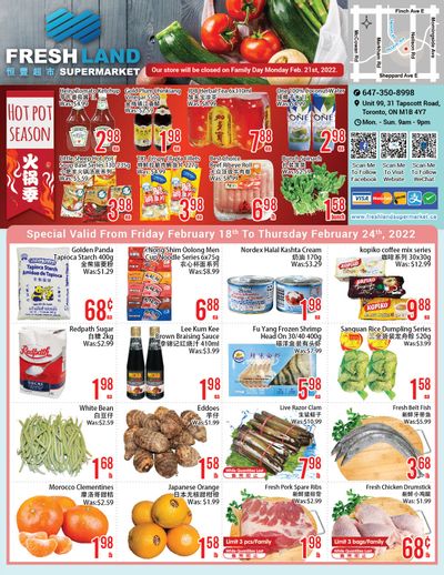 FreshLand Supermarket Flyer February 18 to 24