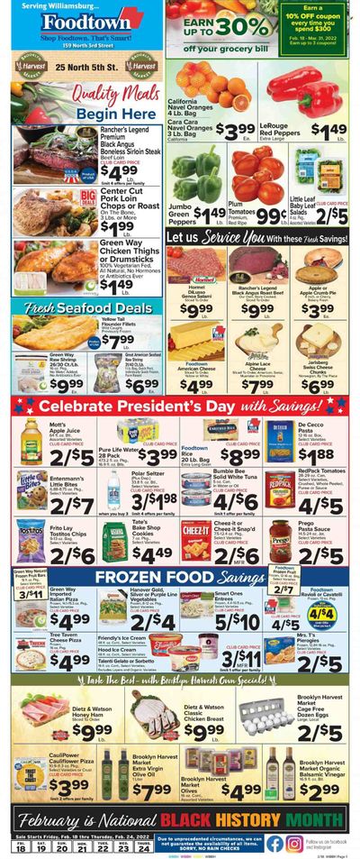 Foodtown (NJ, NY, PA) Weekly Ad Flyer February 18 to February 25