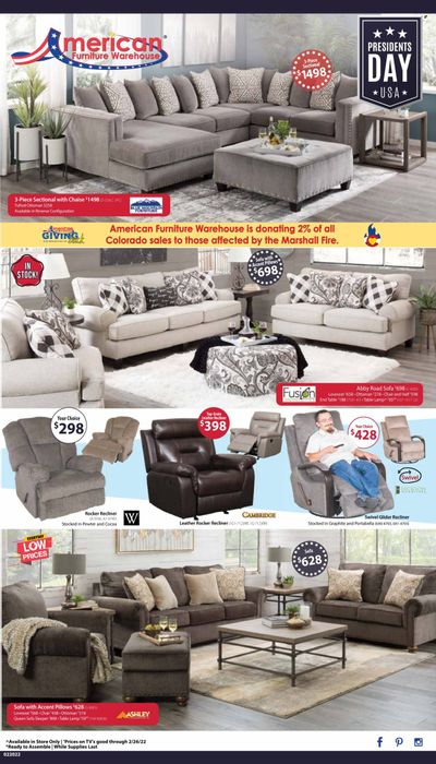 American Furniture Warehouse (AZ, CO, TX) Weekly Ad Flyer February 19 to February 26