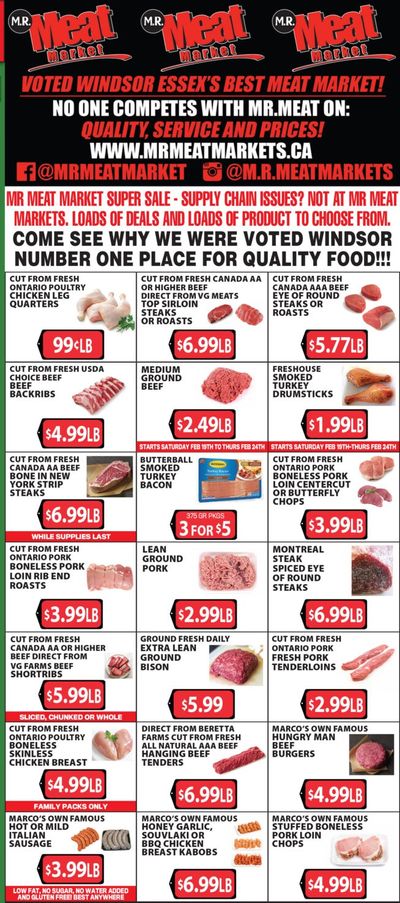 M. R. Meat Market Flyer February 19 to 26
