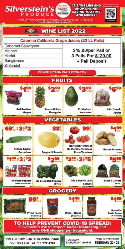 Silverstein's Produce Flyer February 22 to 26