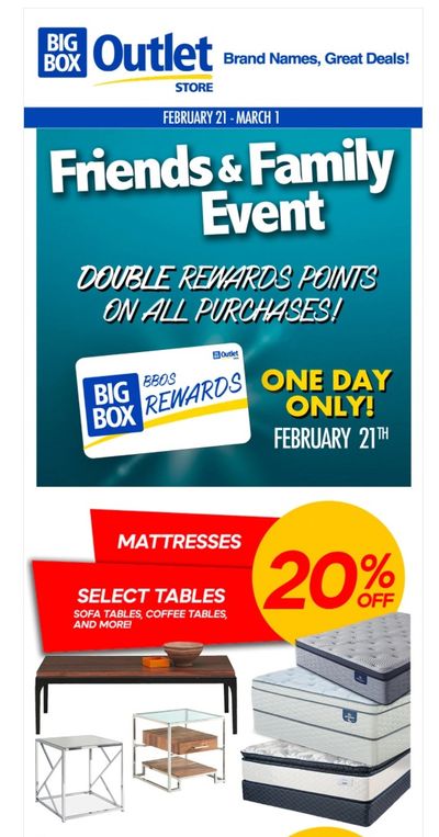 Big Box Outlet Store Flyer February 21 to March 1