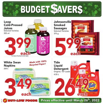 Buy-Low Foods Budget Savers Flyer February 20 to March 26