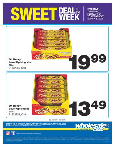 Wholesale Club Sweet Deal of the Week Flyer February 24 to March 2