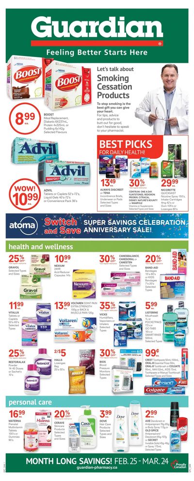 Guardian Monthly Pharmacy Flyer February 25 to March 24