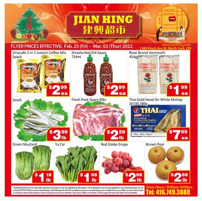 Jian Hing Supermarket (North York) Flyer February 25 to March 3